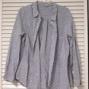 Blue and White Striped Button Down (2X)